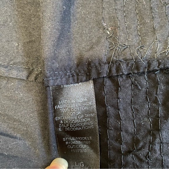 G by Guess Black Fit and Flared V NeckLine Dress Embroidered Sequence Size L - Picture 15 of 16